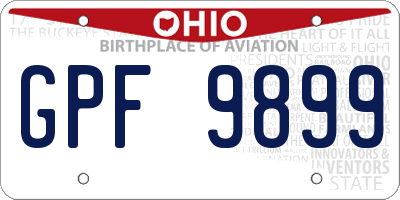 OH license plate GPF9899