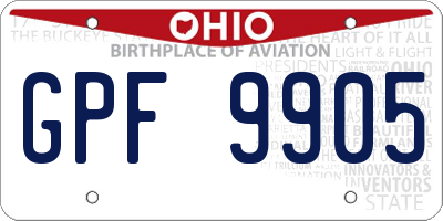 OH license plate GPF9905
