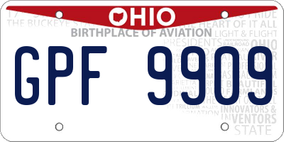 OH license plate GPF9909