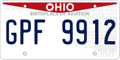 OH license plate GPF9912