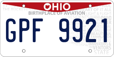 OH license plate GPF9921