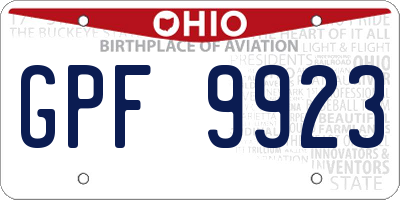 OH license plate GPF9923