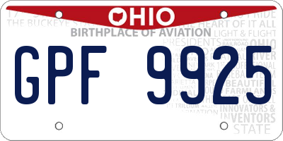 OH license plate GPF9925