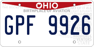 OH license plate GPF9926