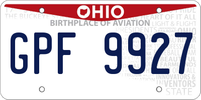 OH license plate GPF9927
