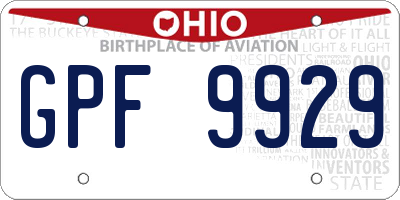 OH license plate GPF9929