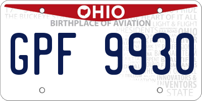 OH license plate GPF9930