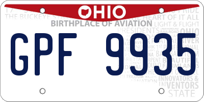 OH license plate GPF9935