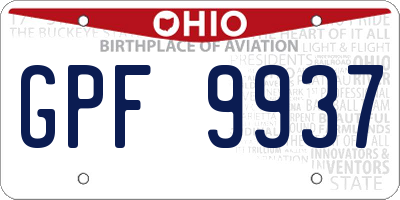 OH license plate GPF9937