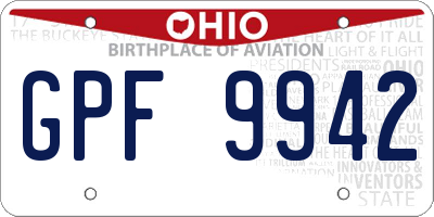OH license plate GPF9942