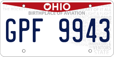 OH license plate GPF9943