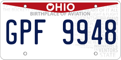 OH license plate GPF9948