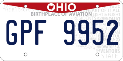 OH license plate GPF9952