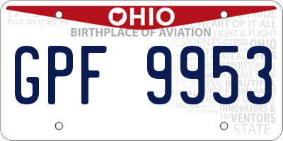 OH license plate GPF9953