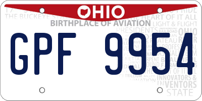 OH license plate GPF9954