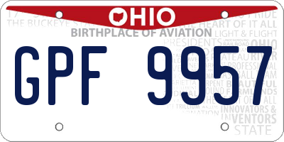 OH license plate GPF9957