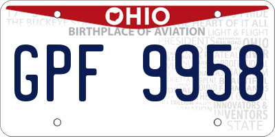 OH license plate GPF9958
