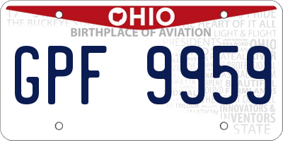 OH license plate GPF9959