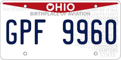 OH license plate GPF9960
