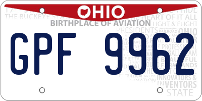 OH license plate GPF9962
