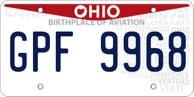 OH license plate GPF9968