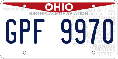 OH license plate GPF9970