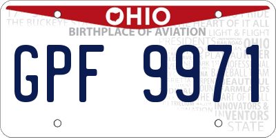 OH license plate GPF9971
