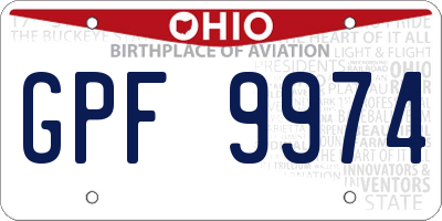 OH license plate GPF9974