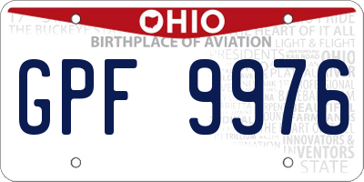 OH license plate GPF9976