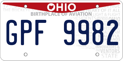 OH license plate GPF9982