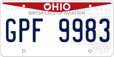 OH license plate GPF9983
