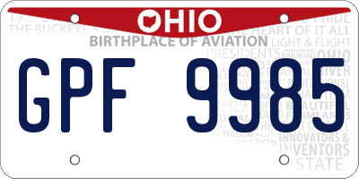 OH license plate GPF9985