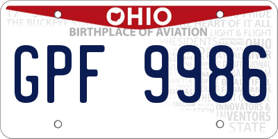 OH license plate GPF9986