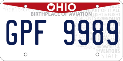 OH license plate GPF9989