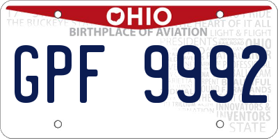 OH license plate GPF9992