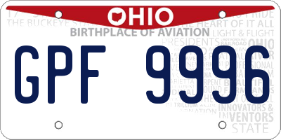 OH license plate GPF9996