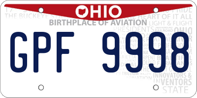 OH license plate GPF9998
