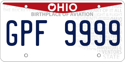 OH license plate GPF9999