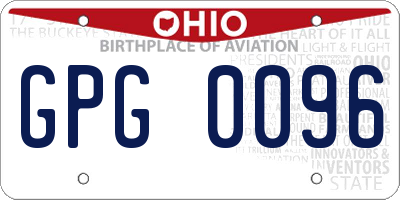 OH license plate GPG0096