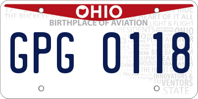 OH license plate GPG0118