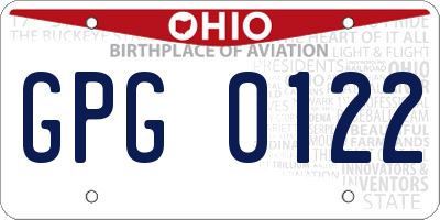 OH license plate GPG0122
