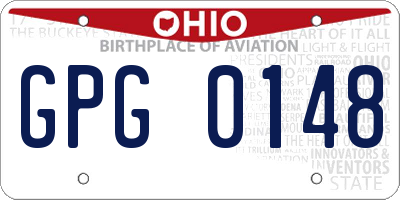 OH license plate GPG0148
