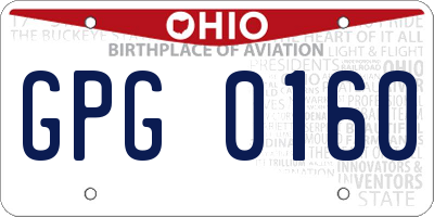 OH license plate GPG0160
