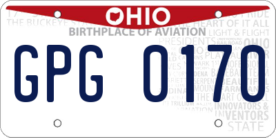 OH license plate GPG0170