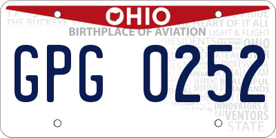 OH license plate GPG0252