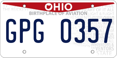 OH license plate GPG0357