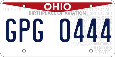 OH license plate GPG0444