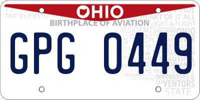 OH license plate GPG0449