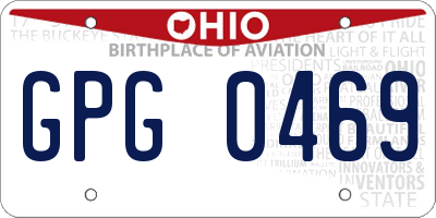 OH license plate GPG0469