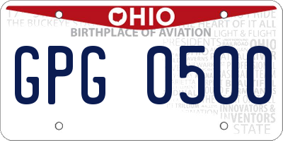 OH license plate GPG0500